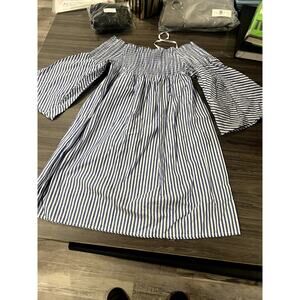 Go-Coco Blue Stripe Dress- Size L